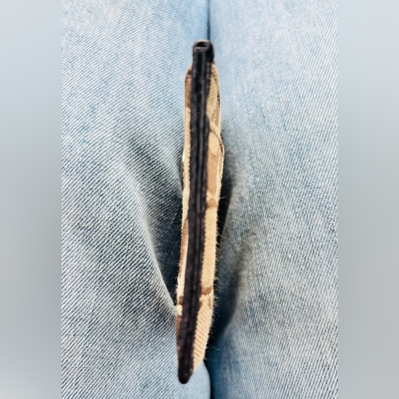 Coach Tan and Brown Signature Canvas Keychain Wallet - Picture 7 of 10